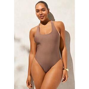 J Crew Gail One Piece Classic Sculpt Swim Suit 0 Brown Willow NWT CI680 J.Crew